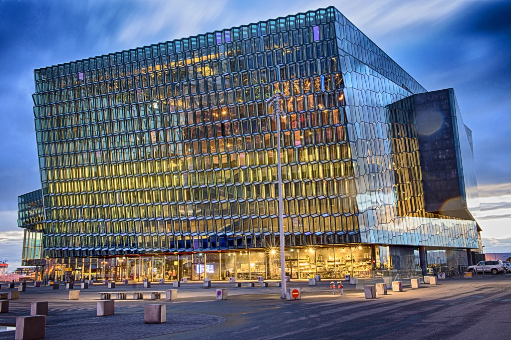 Photograph Harpa from outside of building