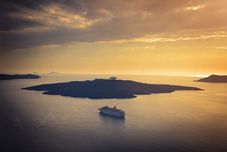 sunset in Santorini from Fira