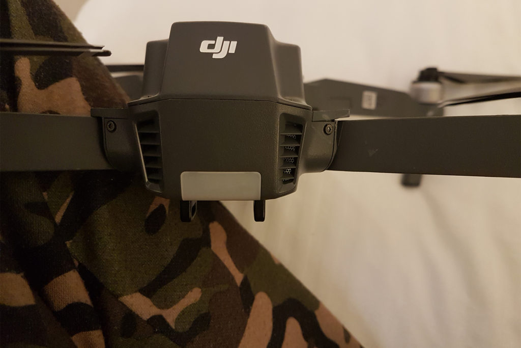 Crash damage of DJI Mavic after flying a drone from a boat