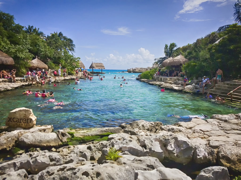 swimmers in xcaret ecopark